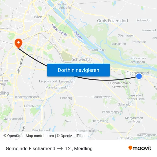 Gemeinde Fischamend to 12., Meidling map