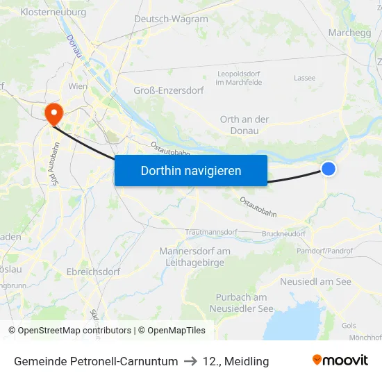 Gemeinde Petronell-Carnuntum to 12., Meidling map
