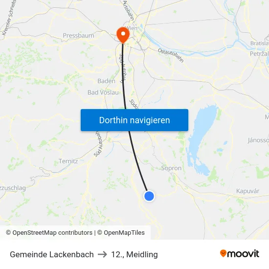 Gemeinde Lackenbach to 12., Meidling map