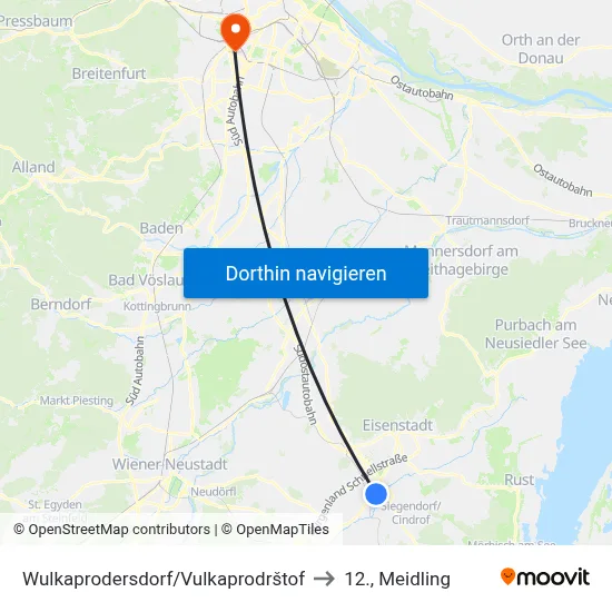 Wulkaprodersdorf/Vulkaprodrštof to 12., Meidling map
