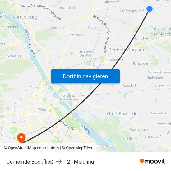 Gemeinde Bockfließ to 12., Meidling map