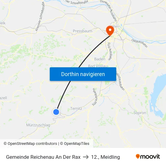 Gemeinde Reichenau An Der Rax to 12., Meidling map