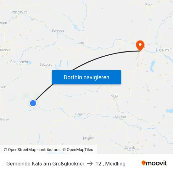 Gemeinde Kals am Großglockner to 12., Meidling map