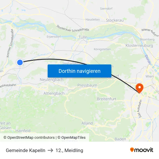 Gemeinde Kapelln to 12., Meidling map