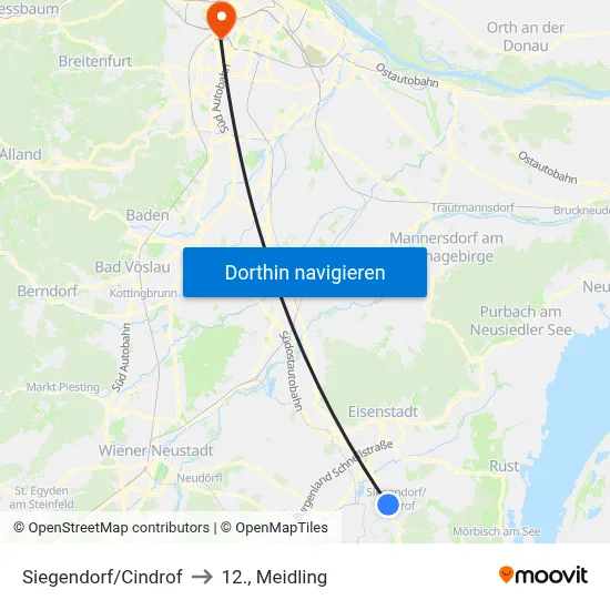 Siegendorf/Cindrof to 12., Meidling map