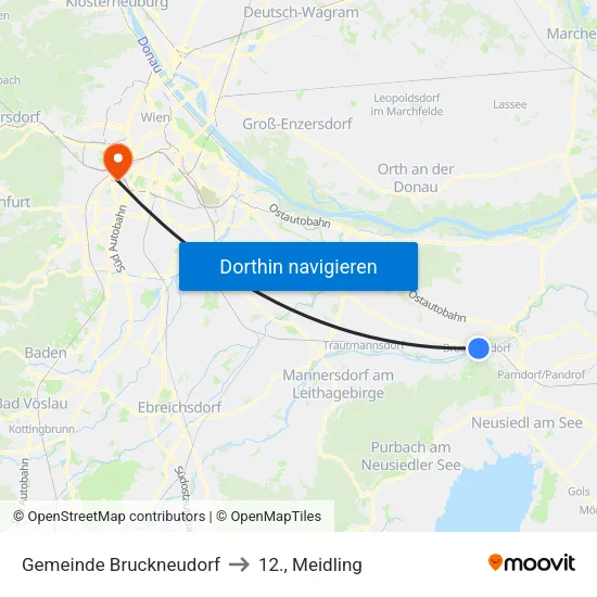 Gemeinde Bruckneudorf to 12., Meidling map