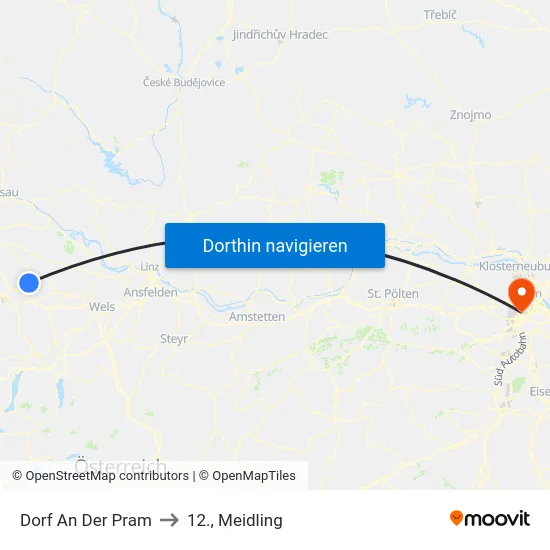 Dorf An Der Pram to 12., Meidling map