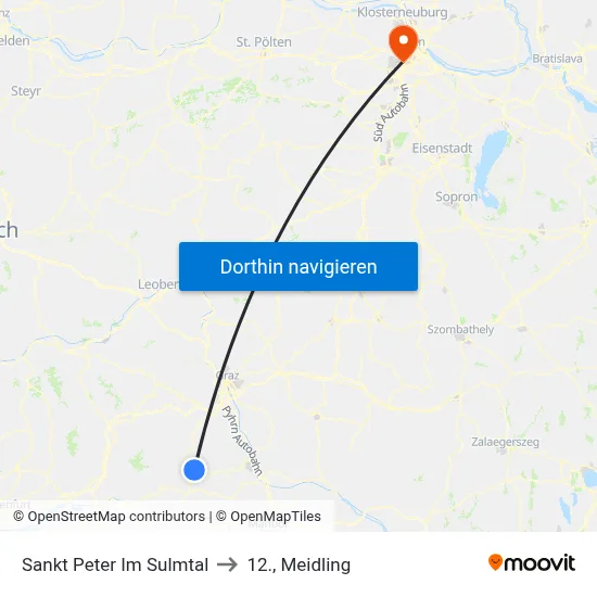 Sankt Peter Im Sulmtal to 12., Meidling map