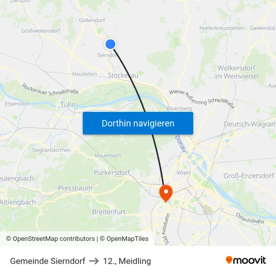 Gemeinde Sierndorf to 12., Meidling map