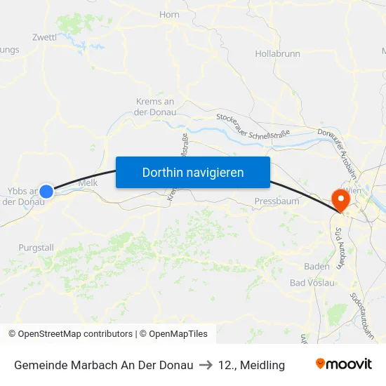 Gemeinde Marbach An Der Donau to 12., Meidling map