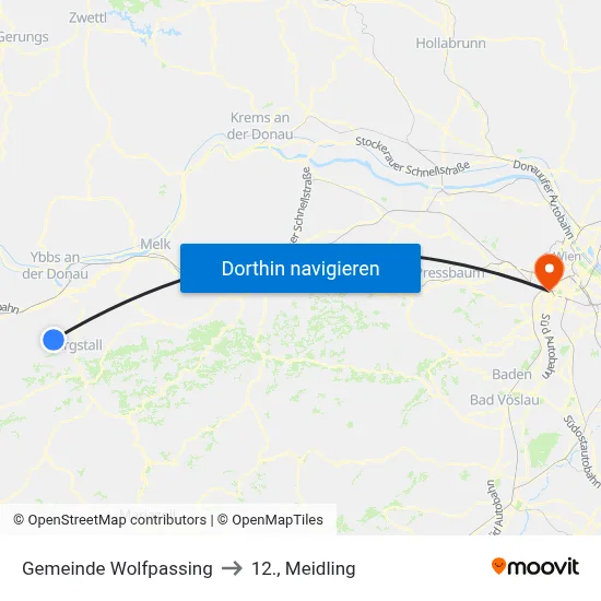 Gemeinde Wolfpassing to 12., Meidling map