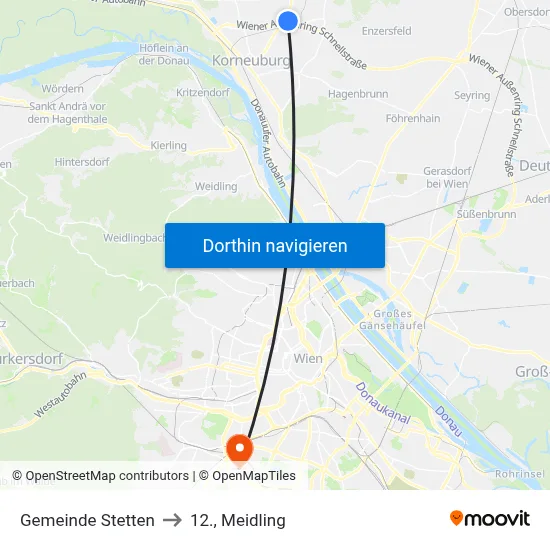 Gemeinde Stetten to 12., Meidling map