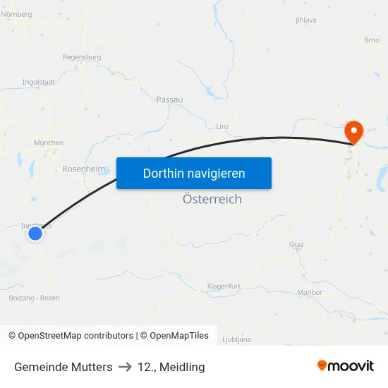 Gemeinde Mutters to 12., Meidling map
