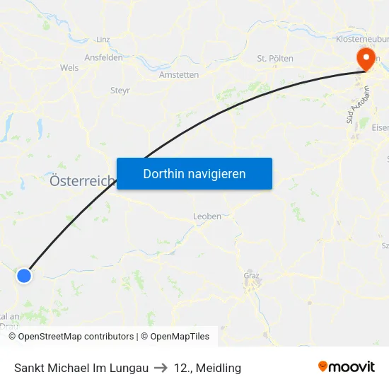 Sankt Michael Im Lungau to 12., Meidling map
