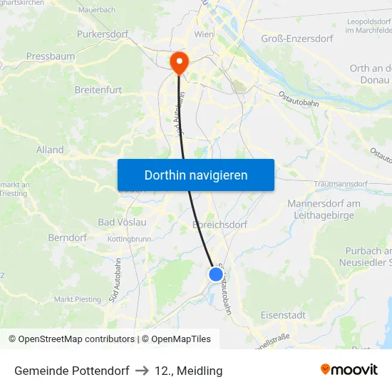 Gemeinde Pottendorf to 12., Meidling map