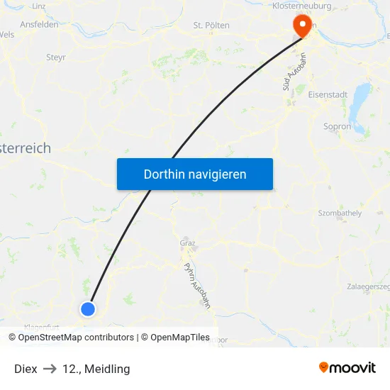 Diex to 12., Meidling map