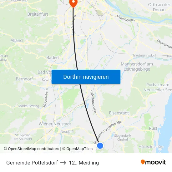 Gemeinde Pöttelsdorf to 12., Meidling map