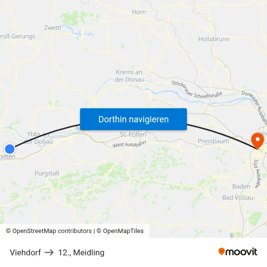 Viehdorf to 12., Meidling map