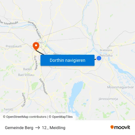 Gemeinde Berg to 12., Meidling map