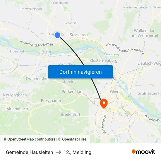Gemeinde Hausleiten to 12., Meidling map