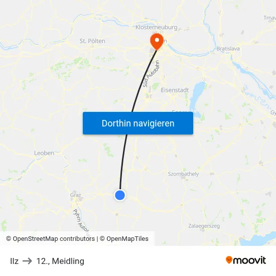 Ilz to 12., Meidling map