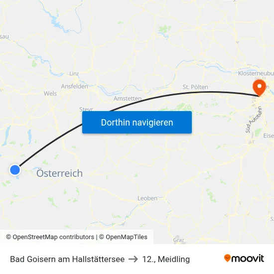 Bad Goisern am Hallstättersee to 12., Meidling map