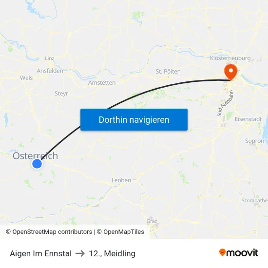 Aigen Im Ennstal to 12., Meidling map
