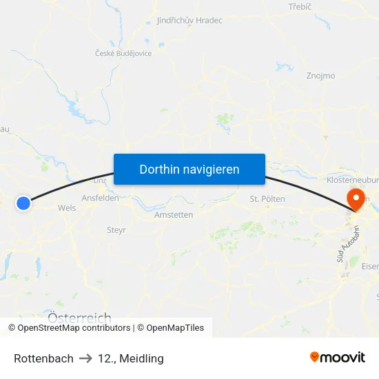 Rottenbach to 12., Meidling map