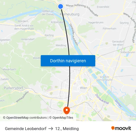 Gemeinde Leobendorf to 12., Meidling map
