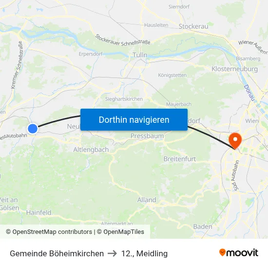 Gemeinde Böheimkirchen to 12., Meidling map