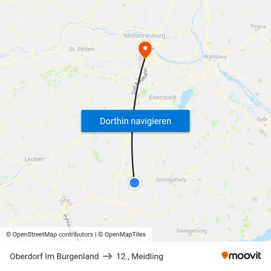 Oberdorf Im Burgenland to 12., Meidling map