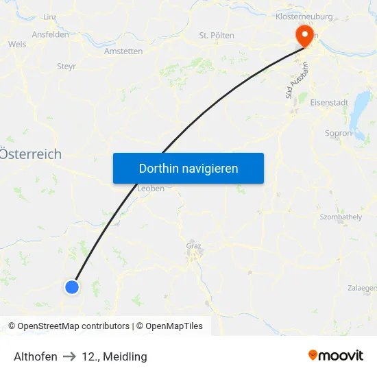 Althofen to 12., Meidling map