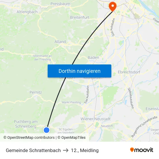 Gemeinde Schrattenbach to 12., Meidling map