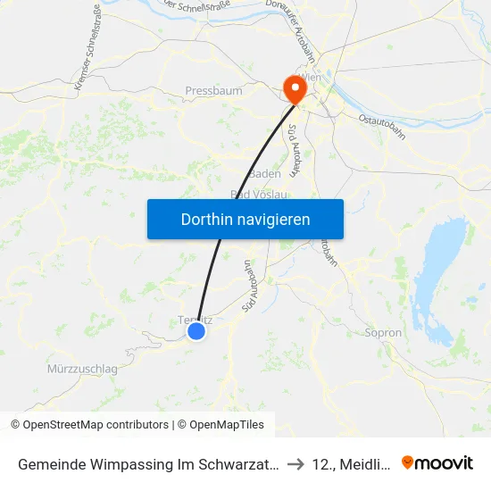 Gemeinde Wimpassing Im Schwarzatale to 12., Meidling map