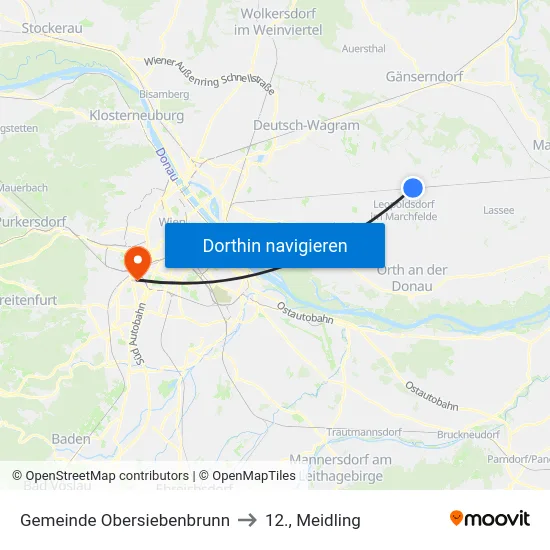 Gemeinde Obersiebenbrunn to 12., Meidling map