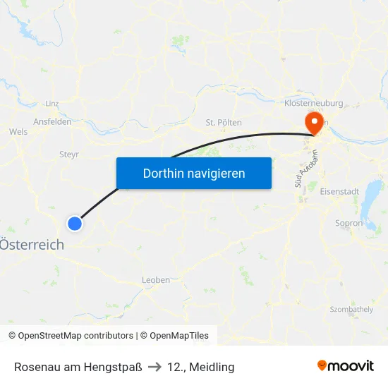 Rosenau am Hengstpaß to 12., Meidling map