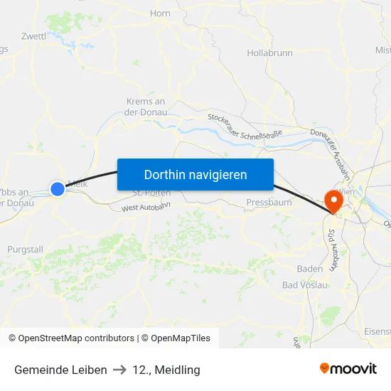 Gemeinde Leiben to 12., Meidling map
