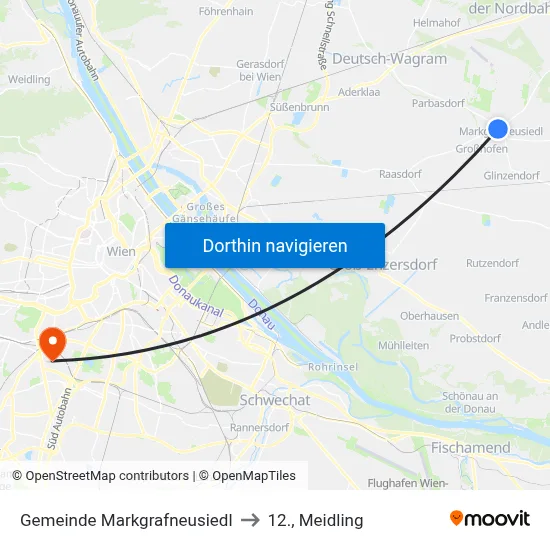 Gemeinde Markgrafneusiedl to 12., Meidling map