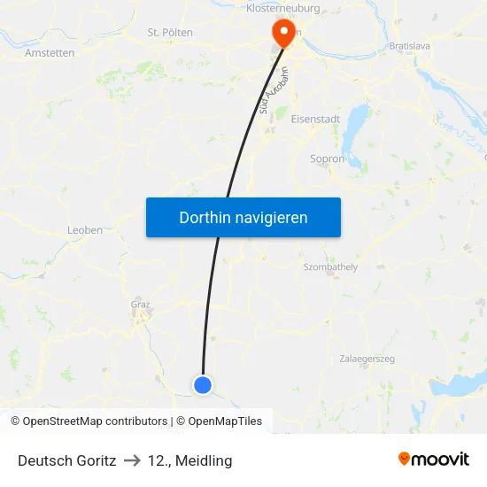 Deutsch Goritz to 12., Meidling map