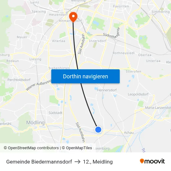 Gemeinde Biedermannsdorf to 12., Meidling map