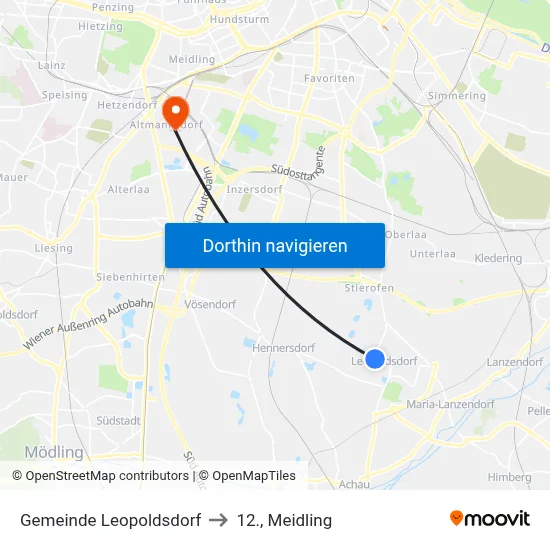 Gemeinde Leopoldsdorf to 12., Meidling map