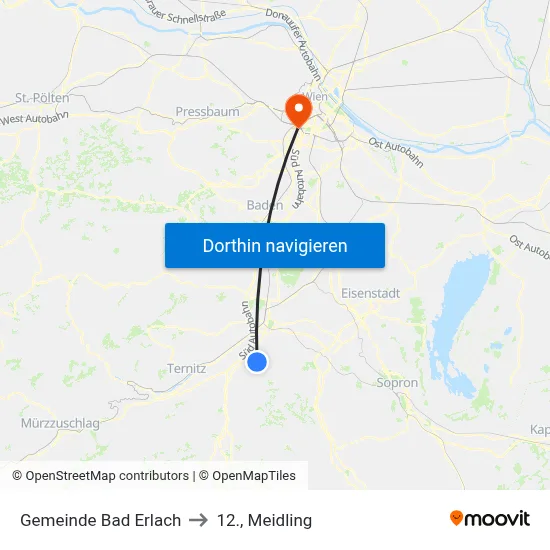 Gemeinde Bad Erlach to 12., Meidling map
