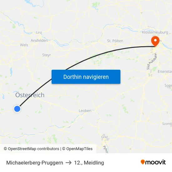 Michaelerberg-Pruggern to 12., Meidling map