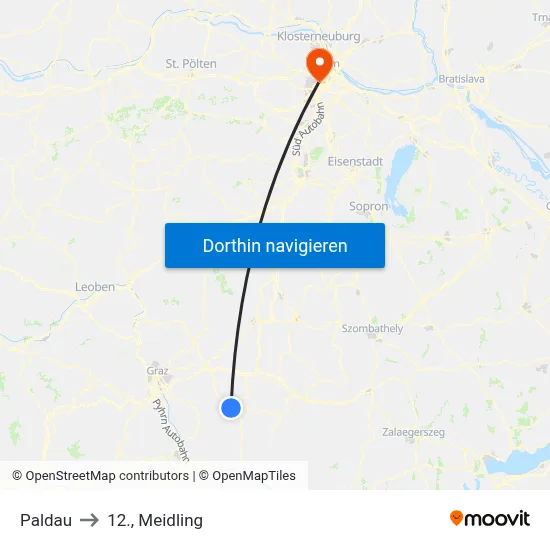 Paldau to 12., Meidling map