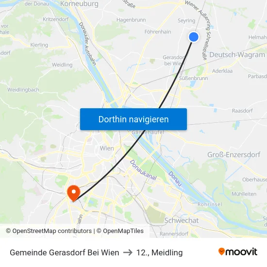 Gemeinde Gerasdorf Bei Wien to 12., Meidling map