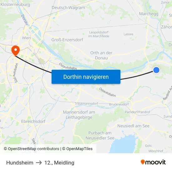 Hundsheim to 12., Meidling map