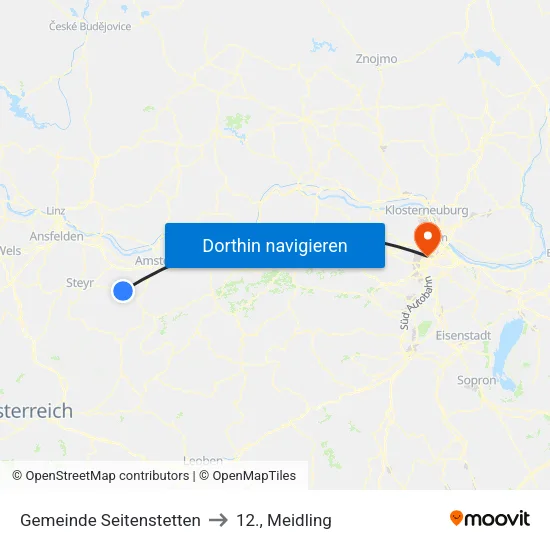 Gemeinde Seitenstetten to 12., Meidling map