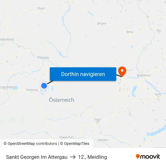 Sankt Georgen Im Attergau to 12., Meidling map