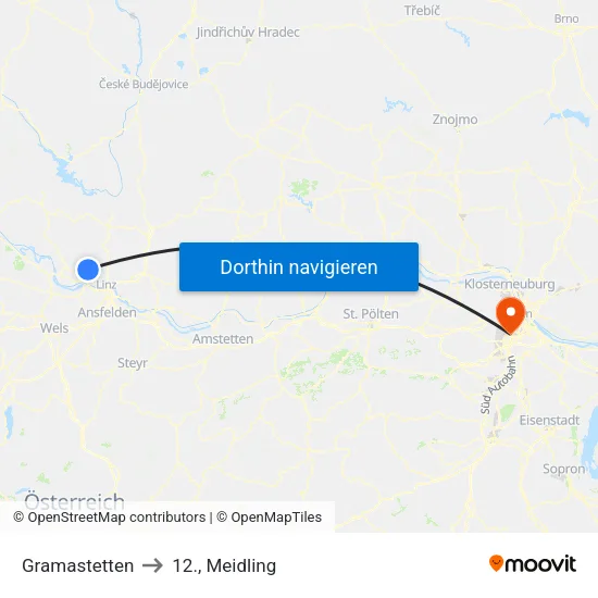 Gramastetten to 12., Meidling map