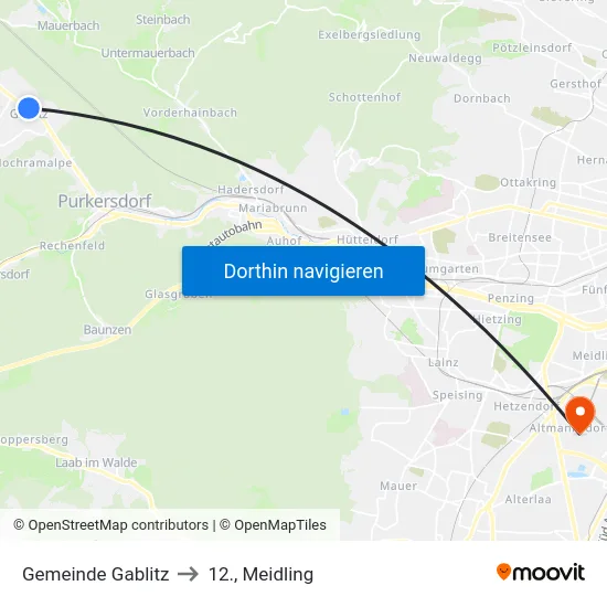 Gemeinde Gablitz to 12., Meidling map